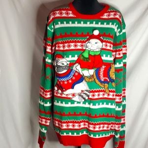 Meowing Cat Christmas Sweater